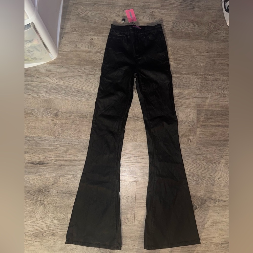 EDIKTED Luna Faux Leather Womens Flare Pants NWT XSMALL